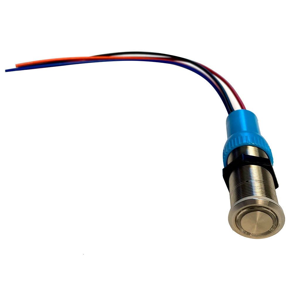 Bluewater 19mm Push Button Switch OffOnOn Double Momentary Contact BlueGreenRed LED 4 Lead 905721234