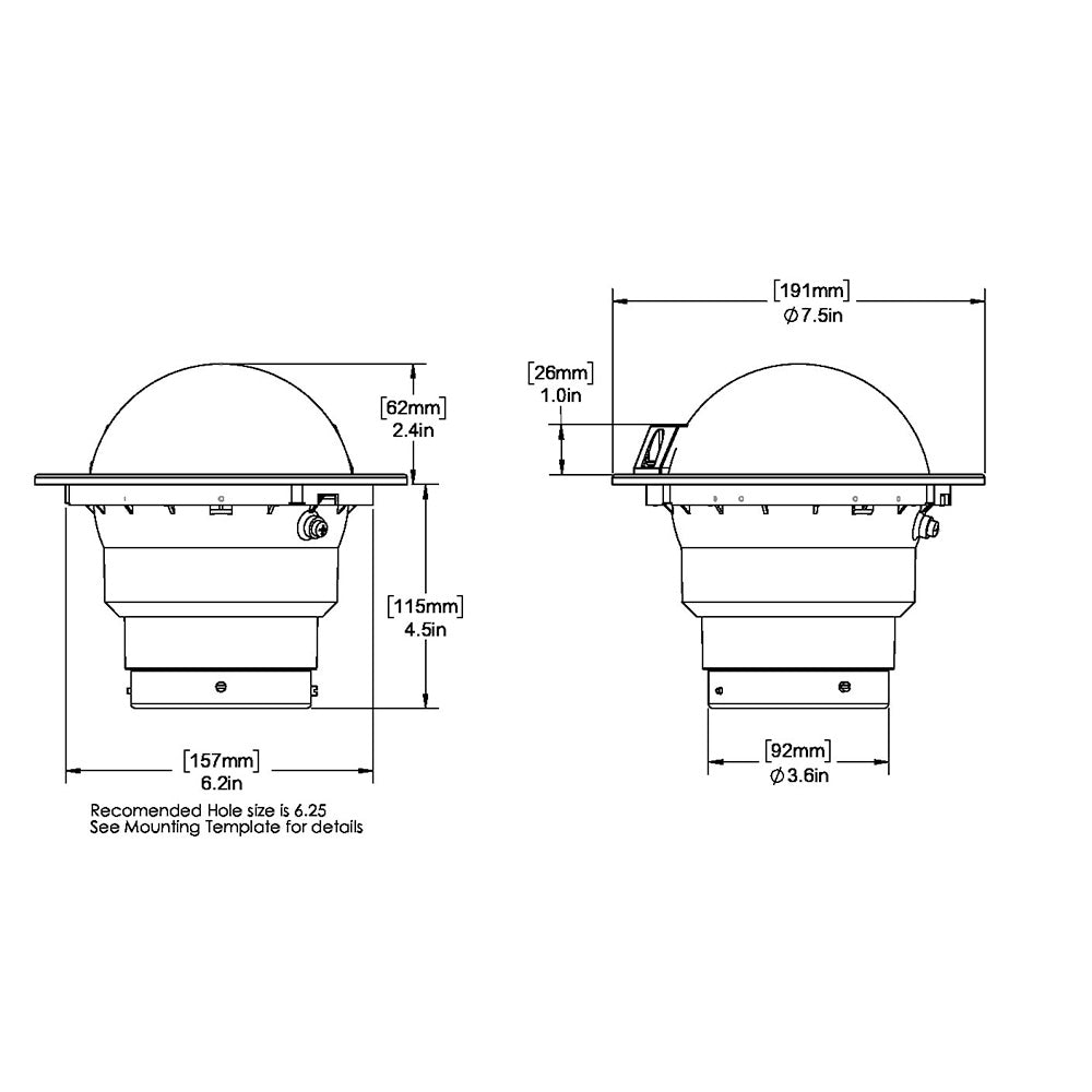 Ritchie SS5000 SuperSport Compass Flush Mount Black SS5000