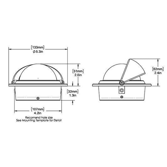 Ritchie F83 Voyager Compass Flush Mount Black F83