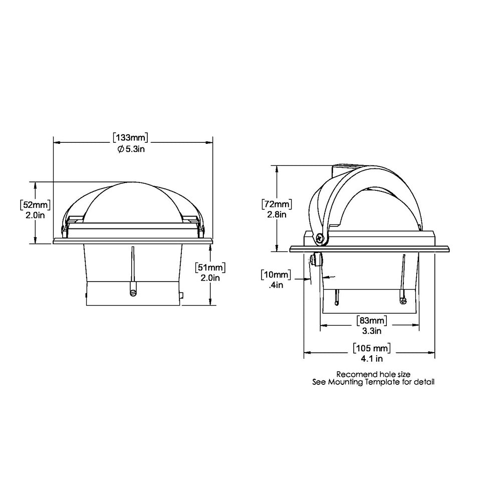 Ritchie F82W Voyager Compass Flush Mount White F82W