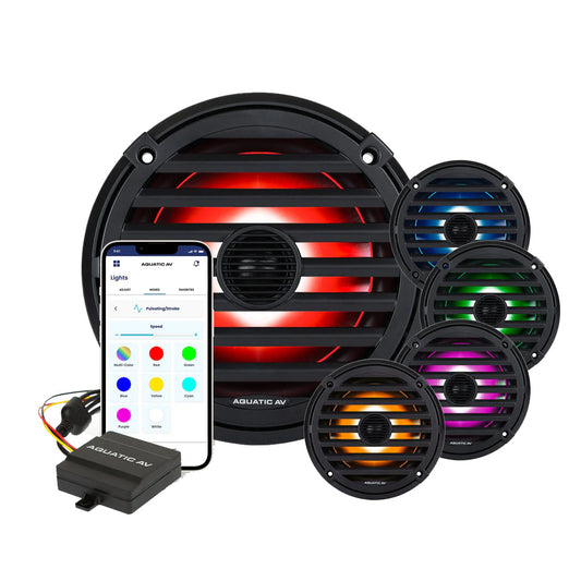 Aquatic AV ELITE 65 RGB Speakers Black Pair EL424