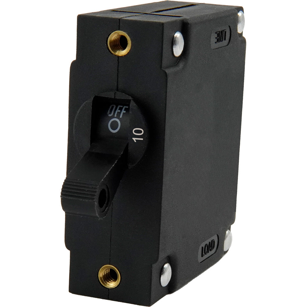 Egis A Series Black Toggle Panel Mount Circuit Breaker Single Pole 10A 321110