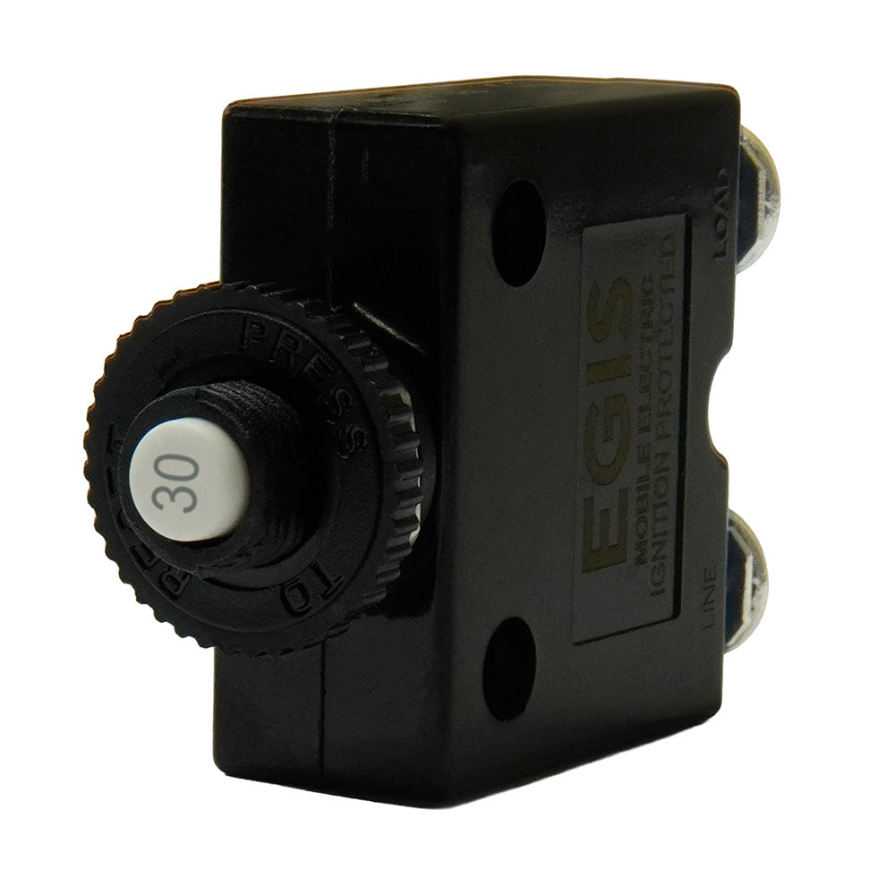 Egis 30A Push Button Panel Mount Circuit Breaker Screw Terminals 471030