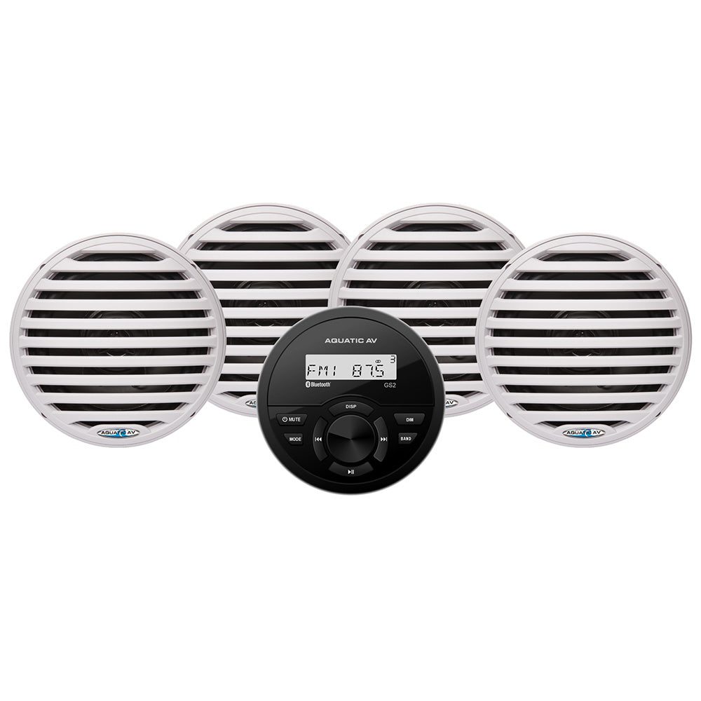 Aquatic AV GS2 Gauge Stereo 2 Pairs of EC651 65 White Speakers CK305