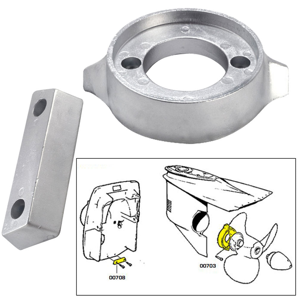 Tecnoseal Anode Kit wHardware Volvo 290 Aluminum 20705AL