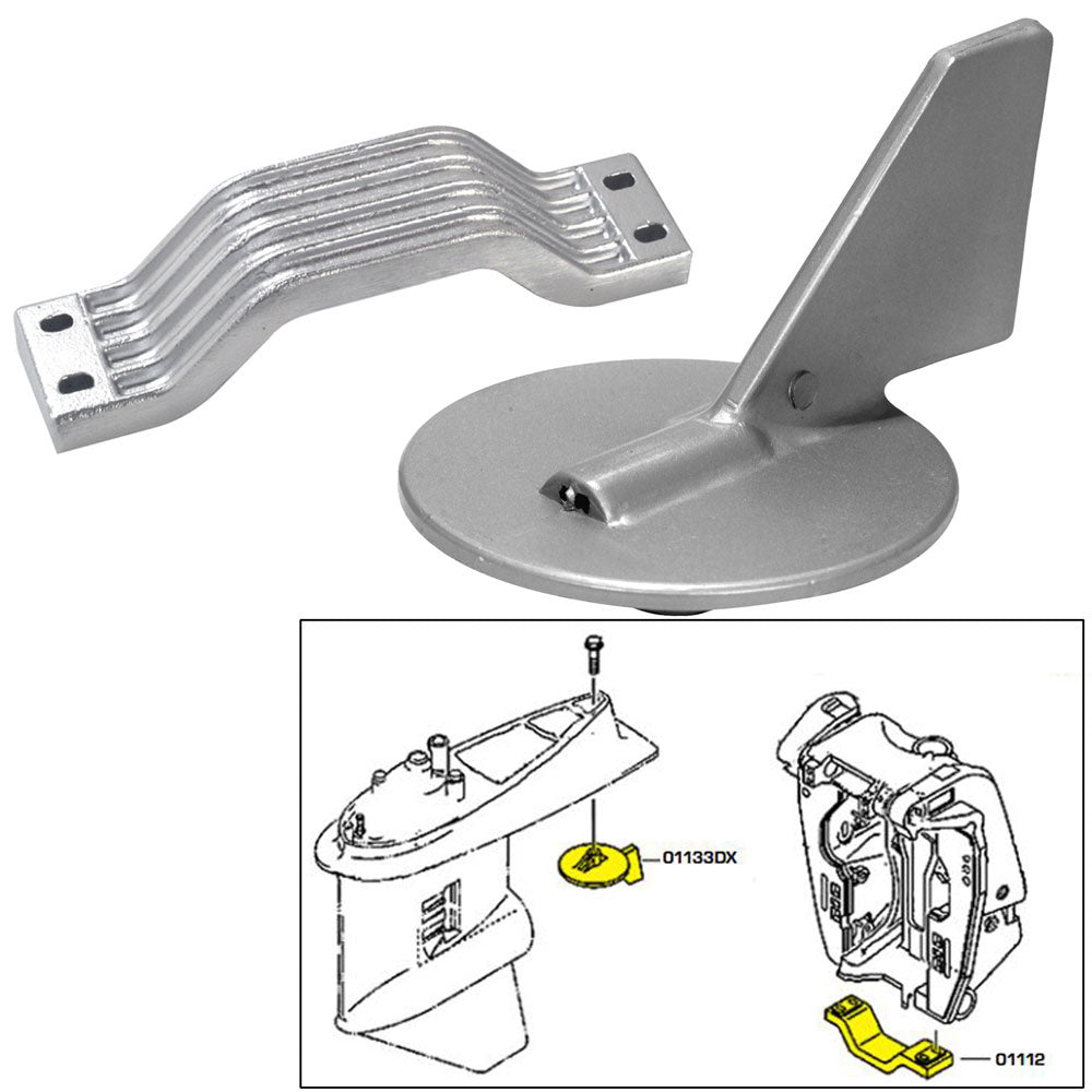 Tecnoseal Anode Kit wHardware Yamaha 150200HP Magnesium 21101MG