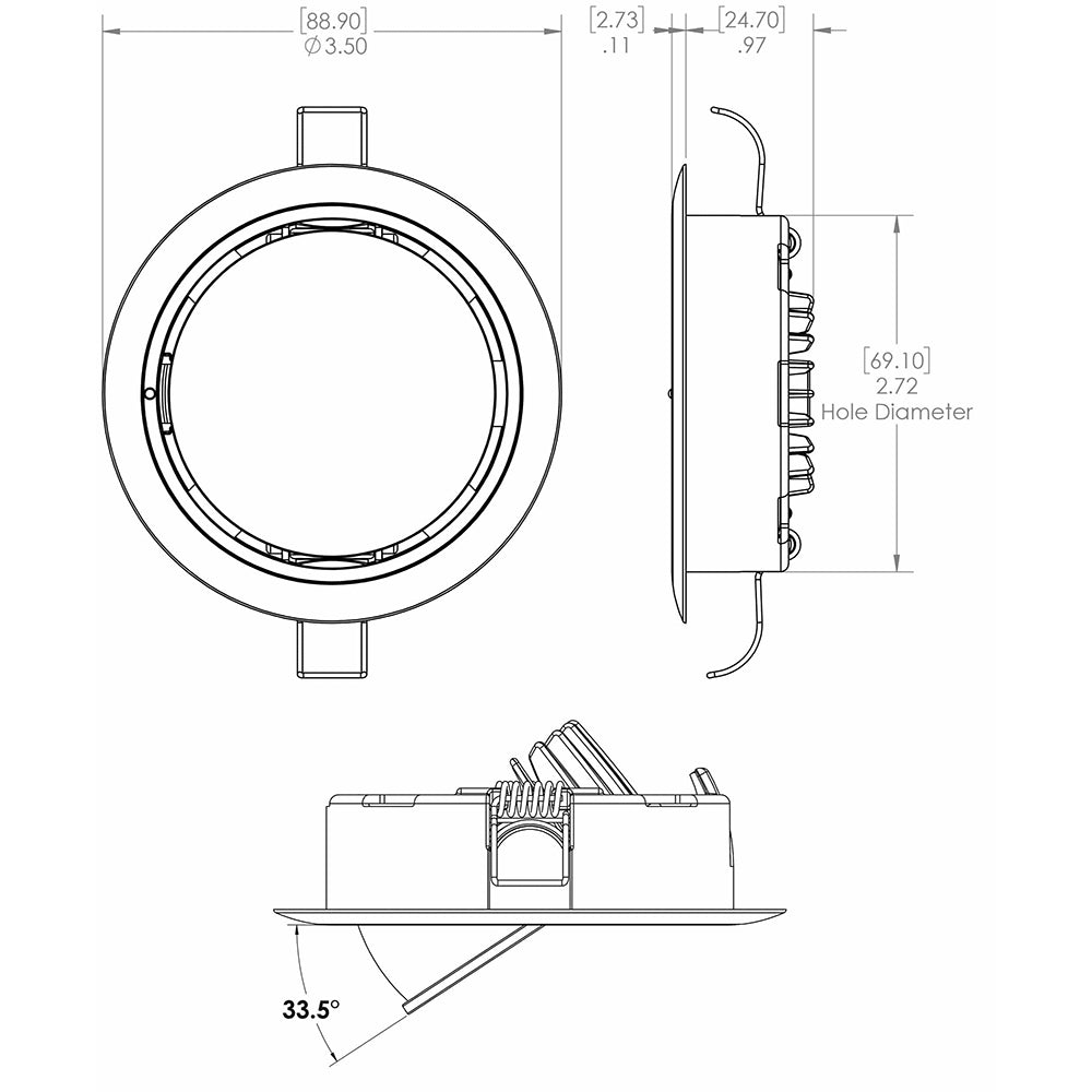 Lumitec Mirage Positionable Down Light Spectrum RGBW Dimming White Bezel 115127