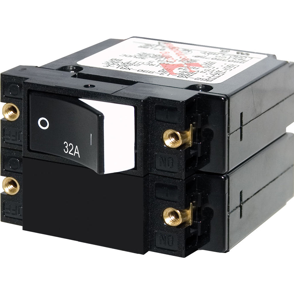 Blue Sea 7575 ASeries Raised Rocker Circuit Breaker Double Pole 32A 7575