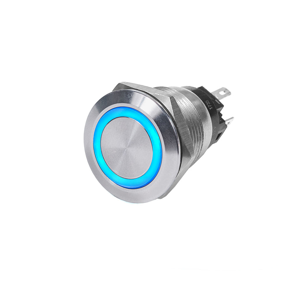 Blue Sea 4161 SS Push Button Switch OffOn Blue 10A 4161