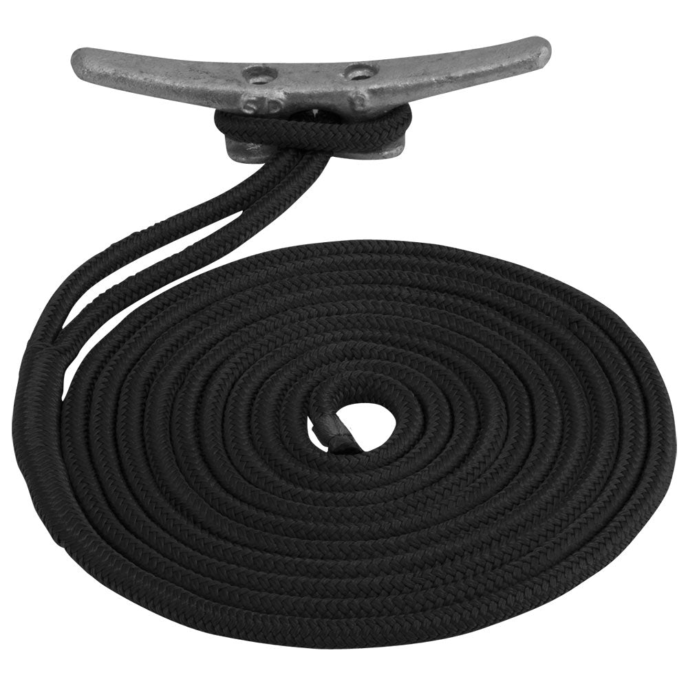 SeaDog Double Braided Nylon Dock Line 38 x 10 Black 302110010BK1