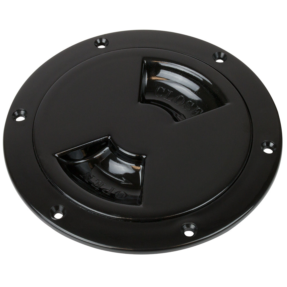 SeaDog QuarterTurn Smooth Deck Plate wInternal Collar Black 4 3363451