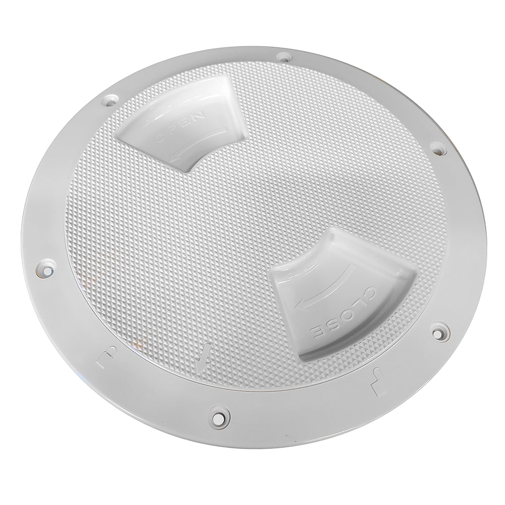 SeaDog QuarterTurn Textured Deck Plate wInternal Collar White 6 3363621