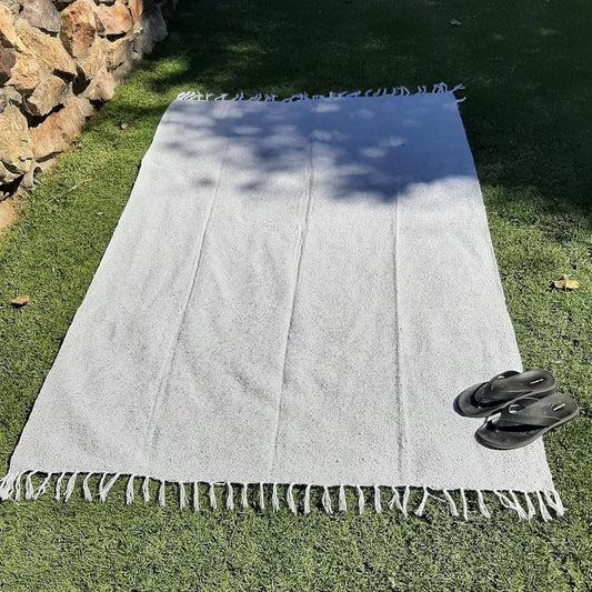Solid Grey Mexican Blanket