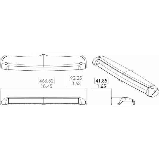 Lumitec Razor Light Bar Spot Black Housing Flush Mount 101589