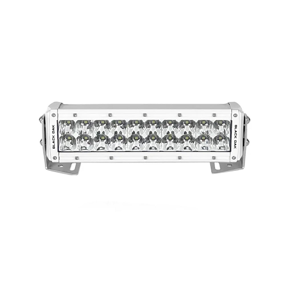 Black Oak Pro Series 30 Double Row 10 LED Light Bar Combo Optics White Housing 10CMD5OS