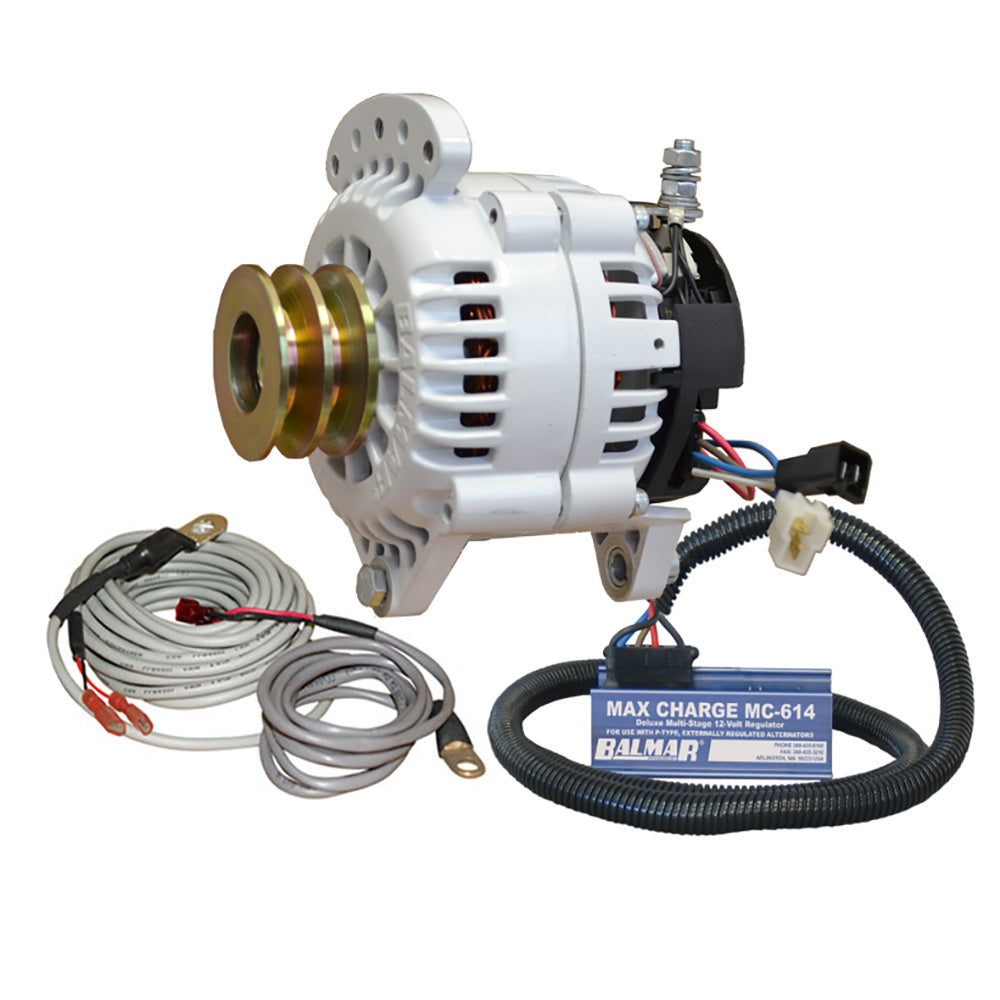 Balmar Alternator 120 AMP Kit 12V 315 Dual Foot Saddle Dual Vee Pulley Regulator Temp Sensor 60YPMC120DV