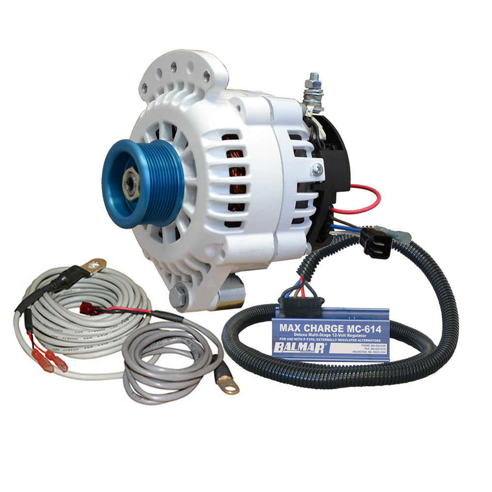 Balmar Alternator 100 AMP Kit 12V 12 Single Foot Spindle Mount J10 Pulley Regulator Temp Sensor 621VUPMC100J10