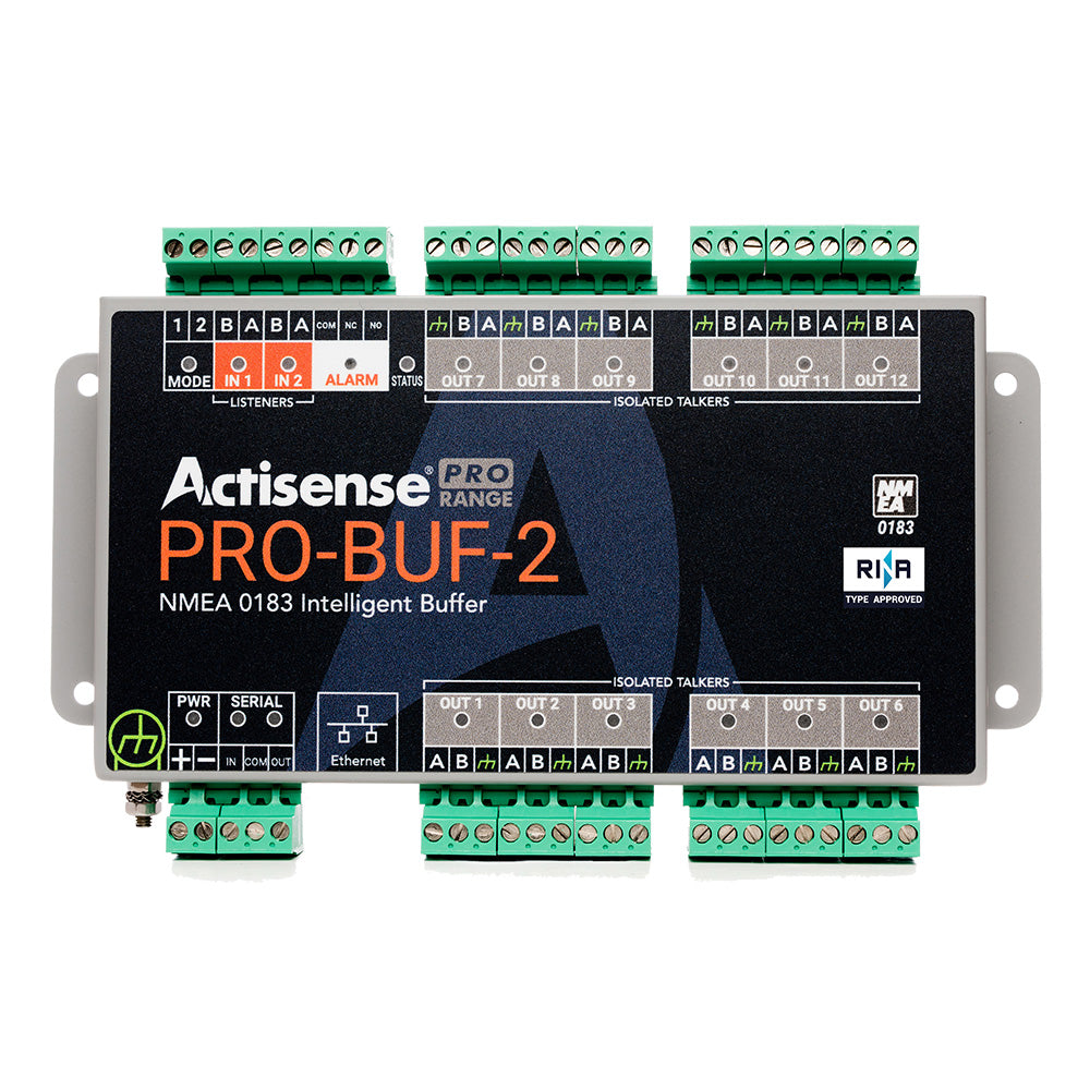 Actisense Pro NMEA 0183 Buffer 2 OPTO Inputs 12 ISODrive Outputs Serial Port Ethernet Port Pluggable Screw Terminal