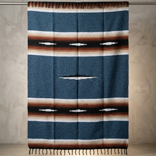Harvest Moon Diamond Baja Blanket - Blue
