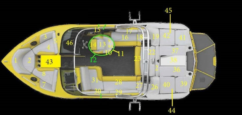 MasterCraft 2018- XT21 OPTIONAL CENTER REAR CONVERTIBLE FLIP SEAT CUSHION SKIN