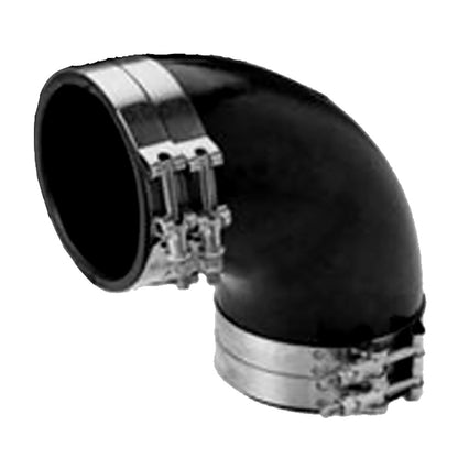 Trident Marine 4 ID 90Degree EPDM Black Rubber Molded Wet Exhaust Elbow w4 TBolt Clamps TRL490SS