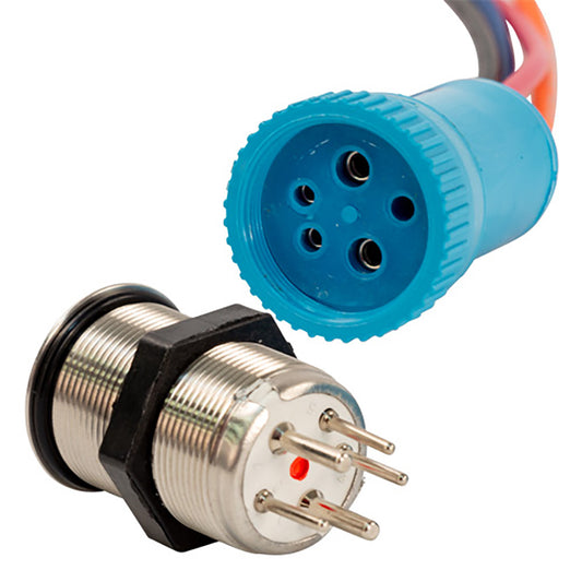 Bluewater 22mm Push Button Switch  OffOnOn Contact  BlueGreenRed LED  1 Lead 905931131