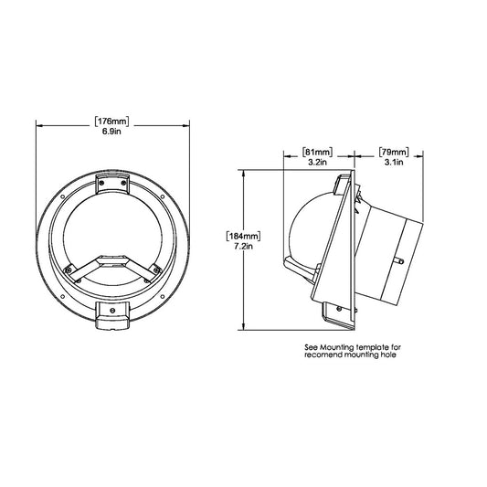 Ritchie BN202 Navigator Compass  Bulkhead Mount  Black BN202