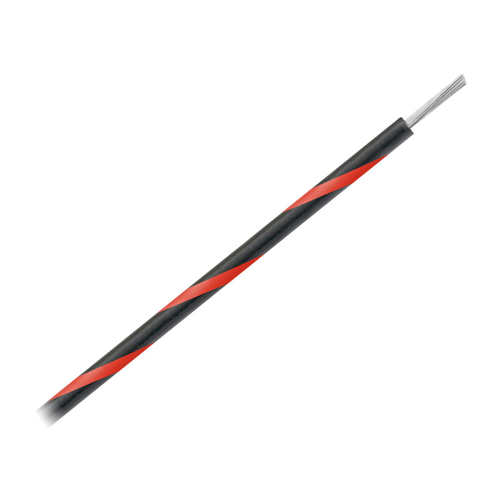 Pacer 16 AWG Gauge Striped Marine Wire 1000 Spool  Black wRed Stripe WUL16BK21000