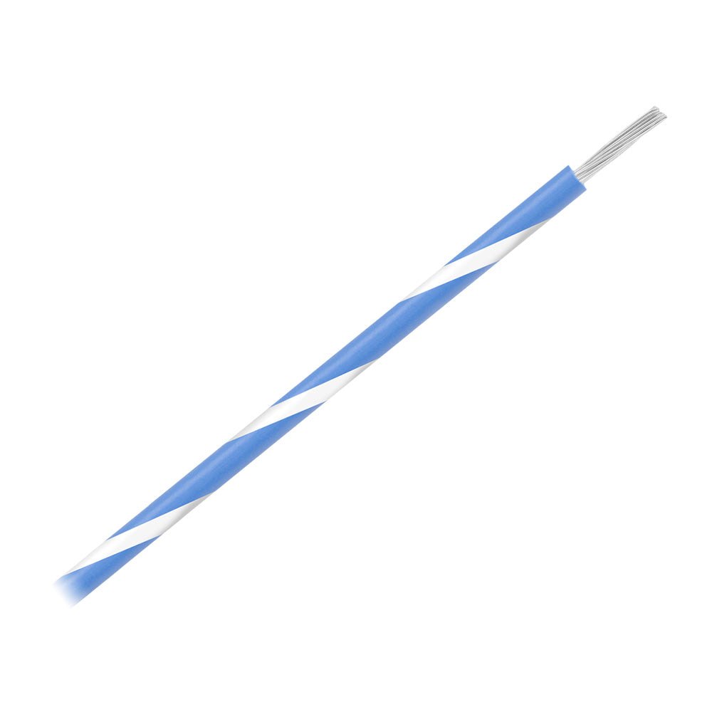 Pacer 16 AWG Gauge Striped Marine Wire 500 Spool  Blue wWhite Stripe WUL16BL9500