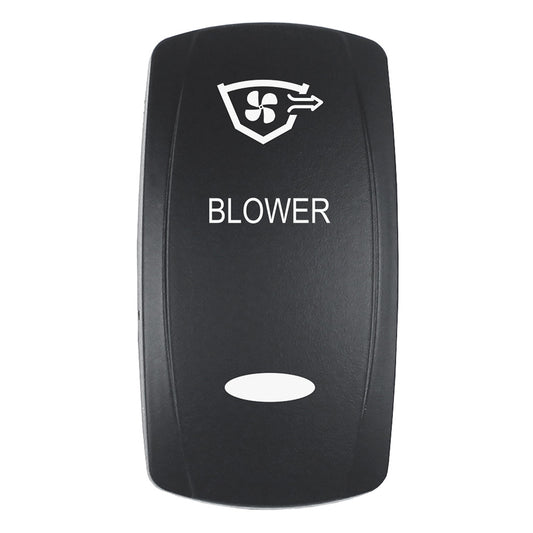 Pacer Actuator  BLOWER fV Series Contura Switches  Black  Laser Etched TopBottom Light EV2LEBLWR