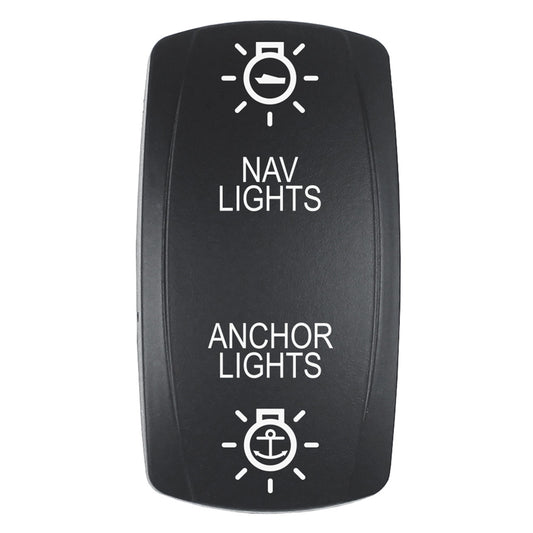 Pacer Actuator  NAVANC fV Series Contura Switches  Black  Laser Etched TopBottom Light EV2LENAVANC
