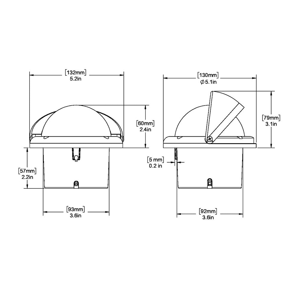 Ritchie HF743W Helmsman Compass  Flush Mount  White HF743W