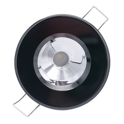 Lumitec Illusion Flush Mount LED Down Light  Spectrum RGBW  Warm White  Black Housing  Chrome Reflector 117165
