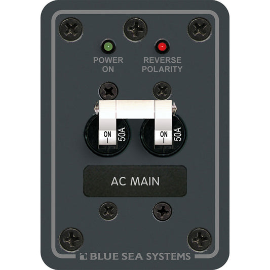 Blue Sea 8079 AC Main Only Circuit Breaker Panel  White Switches 8079