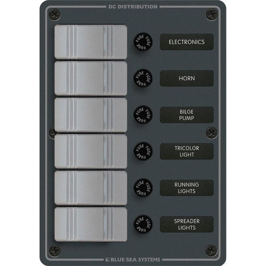 Blue Sea 8053 Slate Grey  6 Position  Vertical 8053