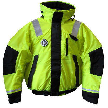 First Watch AB1100 Flotation Bomber Jacket  HiVis YellowBlack  Small AB1100HVS