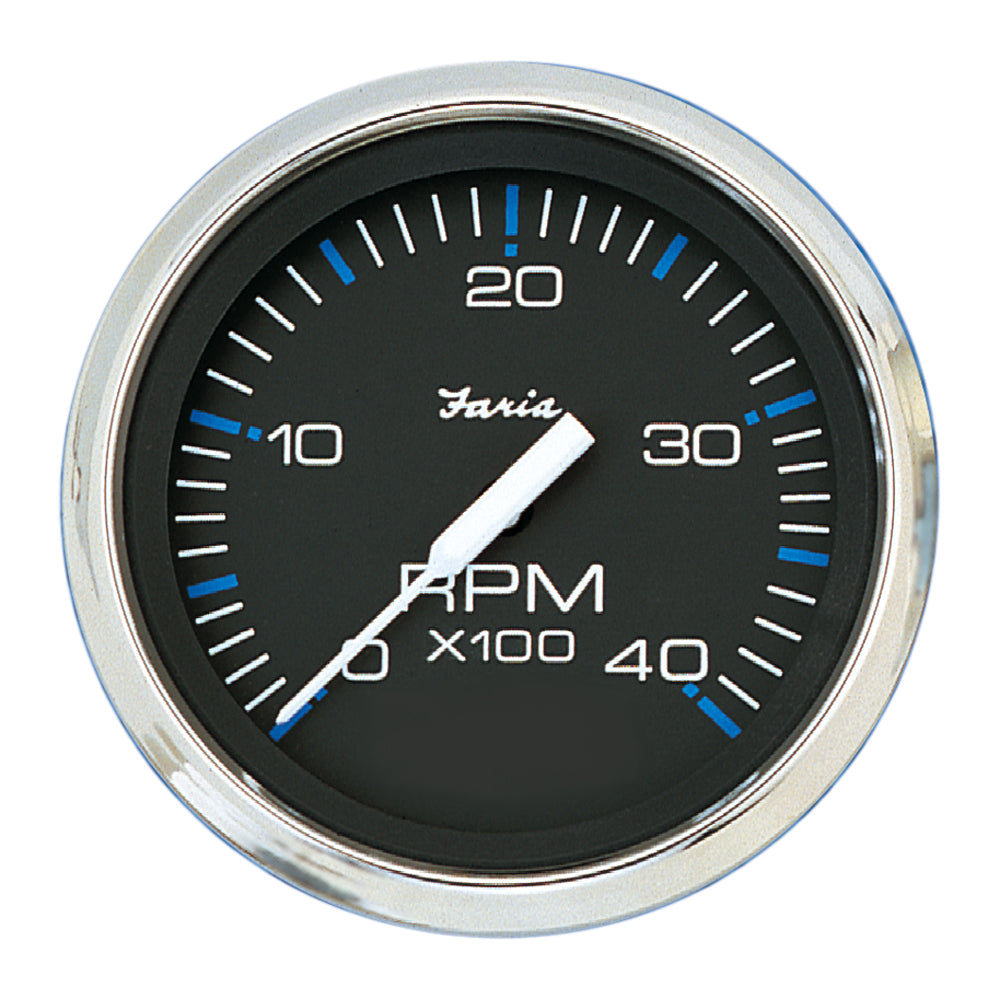 Faria Chesapeake Black 4 Tachometer  4000 RPM Diesel 33742