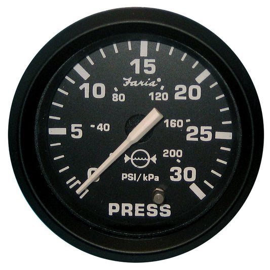 Faria Euro Black 2 Water Pressure Gauge 30 PSI 12810