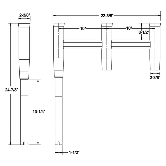 TACO Deluxe Trident Rod Holder Cluster Offset F310781BXY1