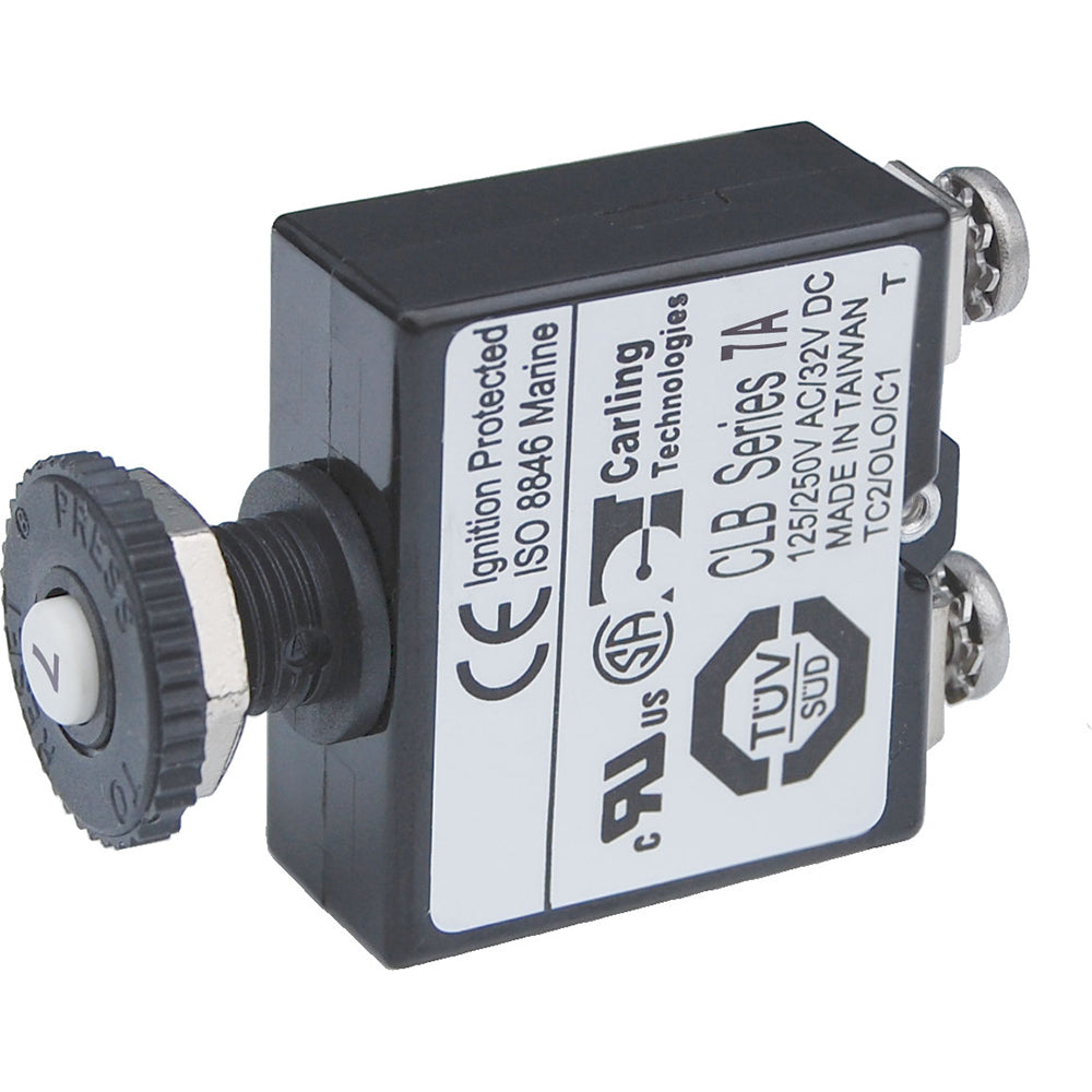 Blue Sea Push Button Reset Only Screw Terminal Circuit Breaker  7 Amps 2131