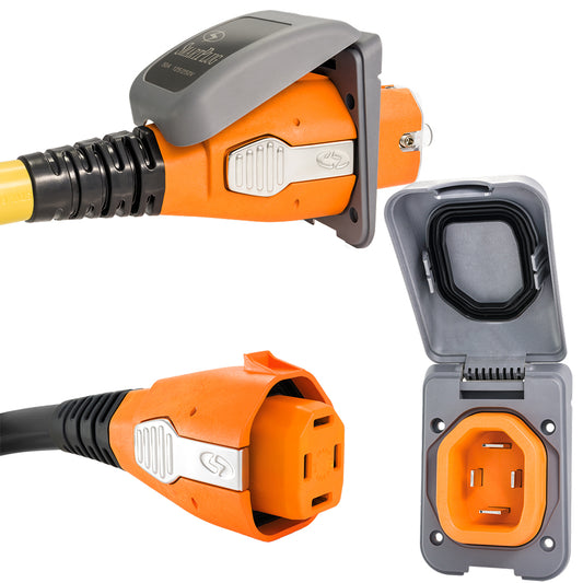 SmartPlug 50 AMP Inlet  Female Cord Connector Combo  Grey B50ASSYPG