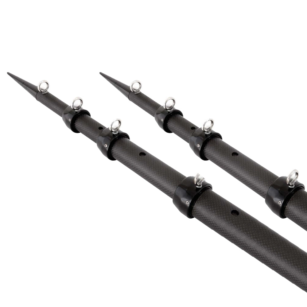 Tigress XD 3k Carbon Fiber Telescoping Outrigger Poles  18 feet  Matte Black Black  Pair 88679