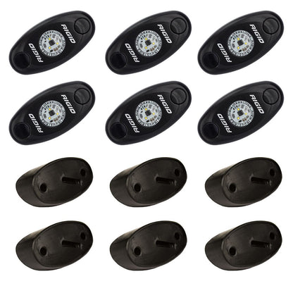 RIGID Industries ASeries Rock Light Kit  6 Amber Lights  Black 400293