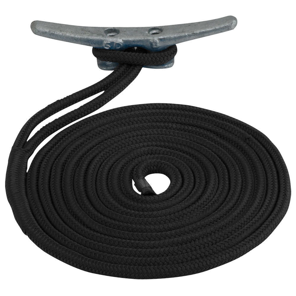 SeaDog Double Braided Nylon Dock Line  58 x 20  Black 302116020BK1