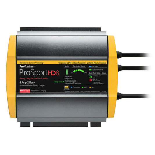 ProMariner ProSportHD 8 Gen 4  8 Amp  2 Bank Battery Charger 44008