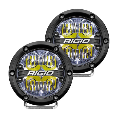 RIGID Industries 360Series 4 LED OffRoad Fog Light Drive Beam wWhite Backlight  Black Housing 36117