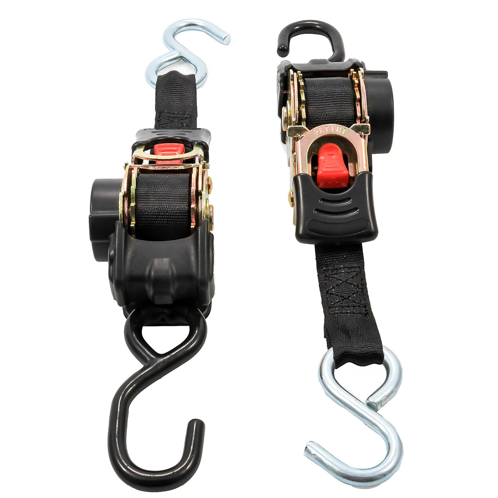 Camco Retractable TieDown Straps  1 Width 6 Dual Hooks 50033