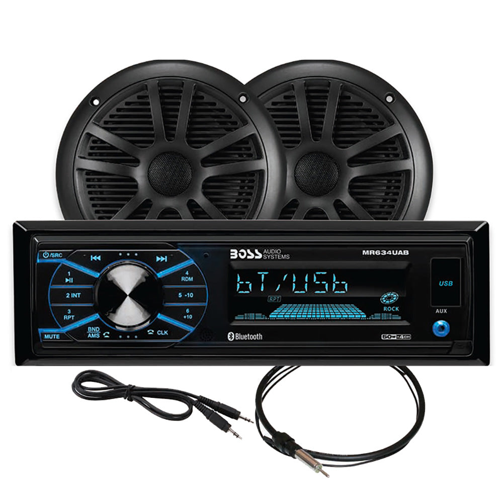 Boss Audio MCBK634B6 Marine Stereo  65 Speaker Kit  Black MCBK634B6