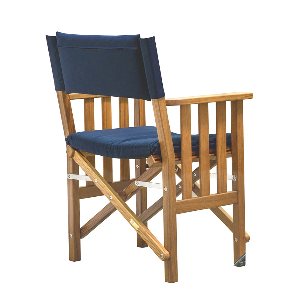 Whitecap Directors Chair II wNavy Cushion  Teak 61052