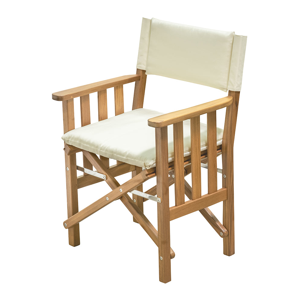 Whitecap Directors Chair II wCream Cushion  Teak 61053